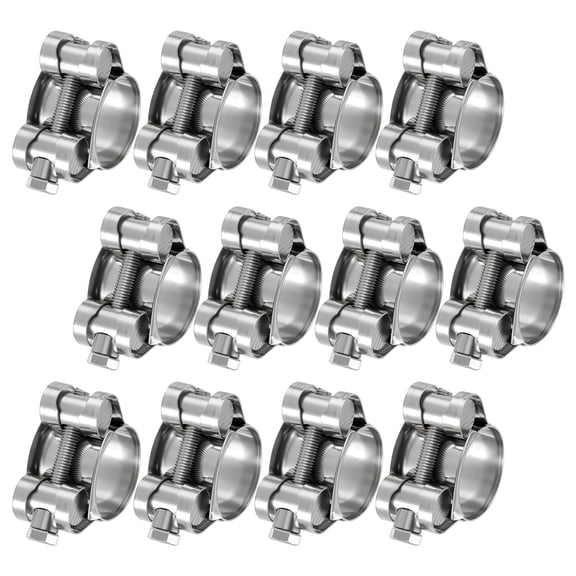 12 Packs 304 Stainless Steel T-Bolt Hose Clamps, Working Range 1.9" to 2"(48-51mm) Heavy Duty Turbo Intake Clamps, Metal Fuel Line Clamping for Turbo Tubes, Intercooler, Radiator