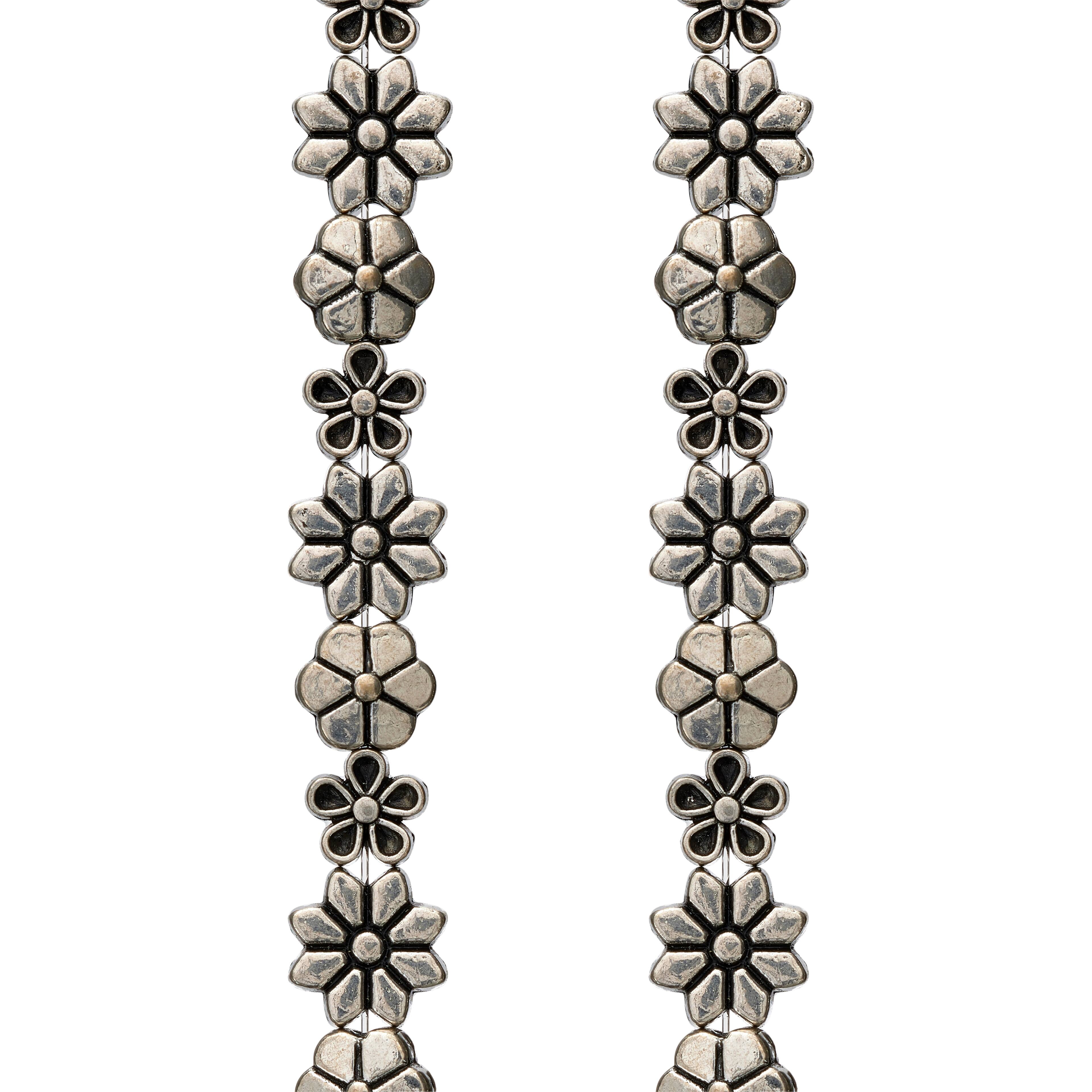 Bead Landing Silver Metal Flower Beads, 12 Packs: 32 ct. (384 total)