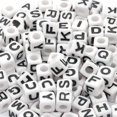 thumbnail image 1 of 12 Packs: 340 ct. (4,080 total) Black & White Alphabet Beads by Creatology - 6.5mm, 1 of 4