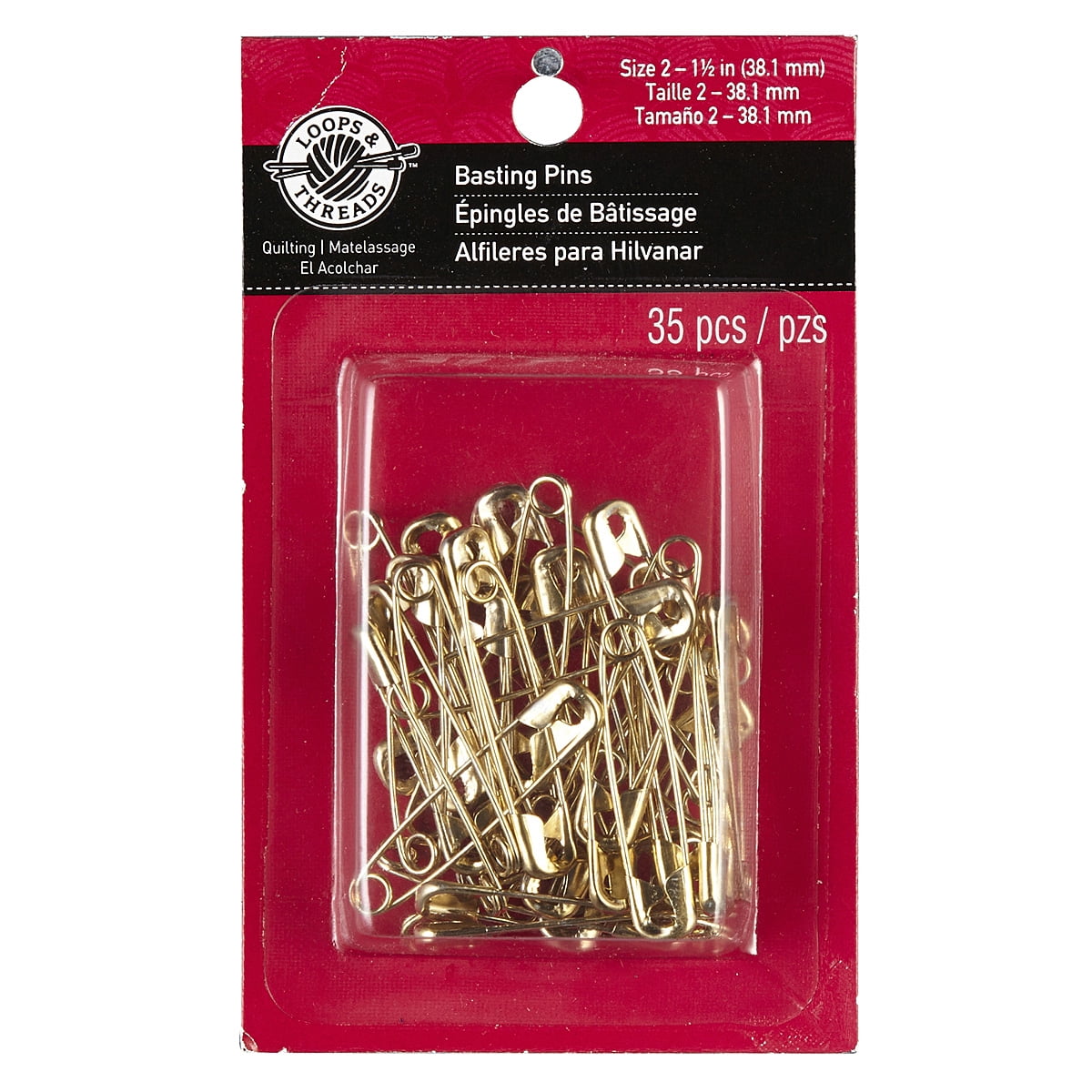 Loops & Threads 1.5" Basting Pins, 12 Packs: 35 ct. (420 total)