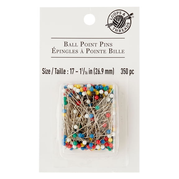 Loops & Threads Multicolor Ball Point Pins, 12 Packs: 350 ct. (4,200 total)
