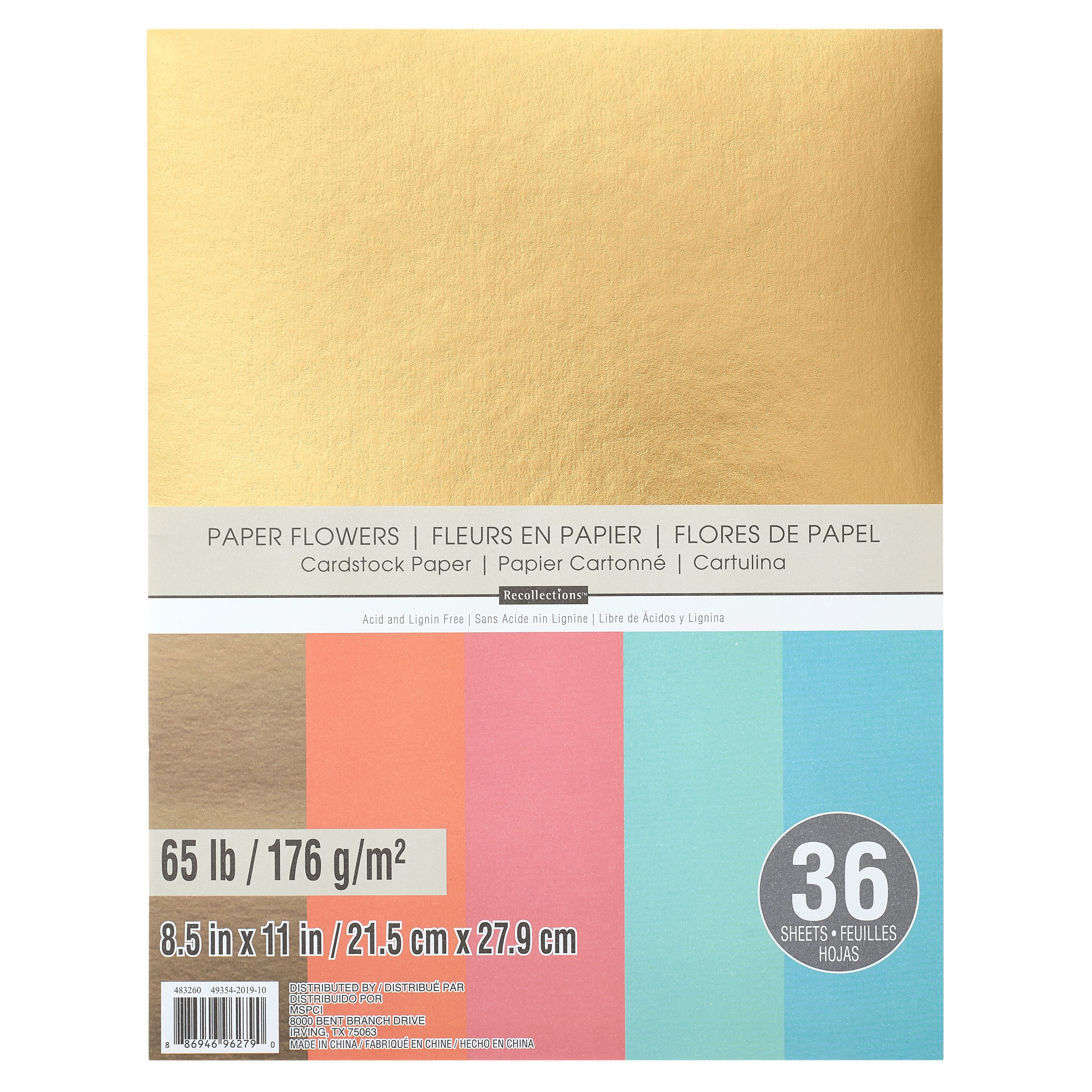 Paper Accents Cardstock Variety Pack 5x 7 Rainbow 65lb Modern Hues 250pc