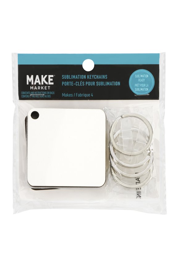 12 Packs: 4 ct. (48 total) 1.9" Sublimation Keychains by Make Market