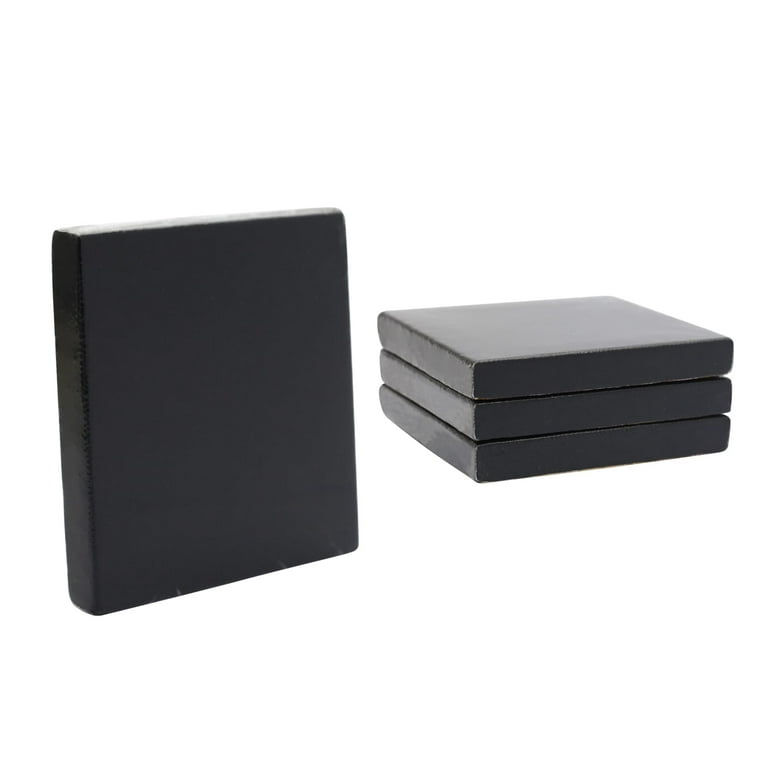 12 Packs: 4 Ct. (48 Total) 3 inch x 3 inch Black Mini Canvas by Artist's Loft Necessities, Size: 3” x 3”