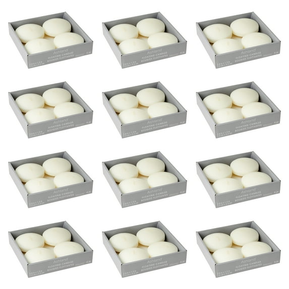 12 Packs: 4 ct. (48 total) Basic Elements Ivory Floating Candles by Ashland