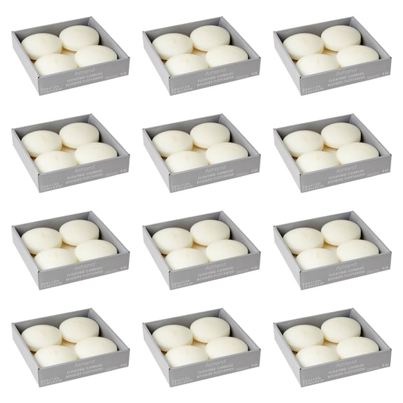 12 Packs: 4 ct. (48 total) Basic Elements Ivory Floating Candles by Ashland