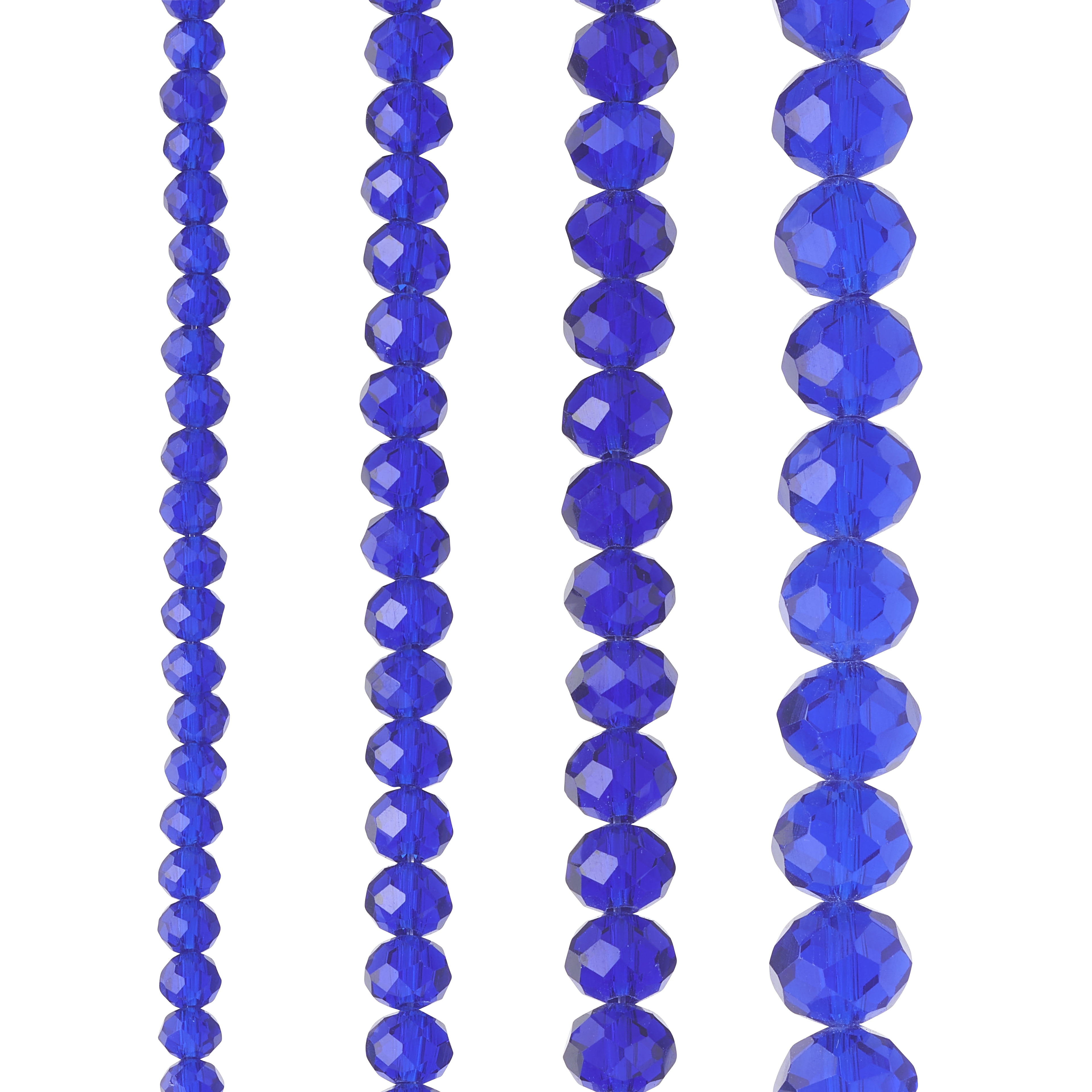Bead Landing Blue Faceted Glass Rondelle Beads, 12 Packs: 4 ct. (48 total)