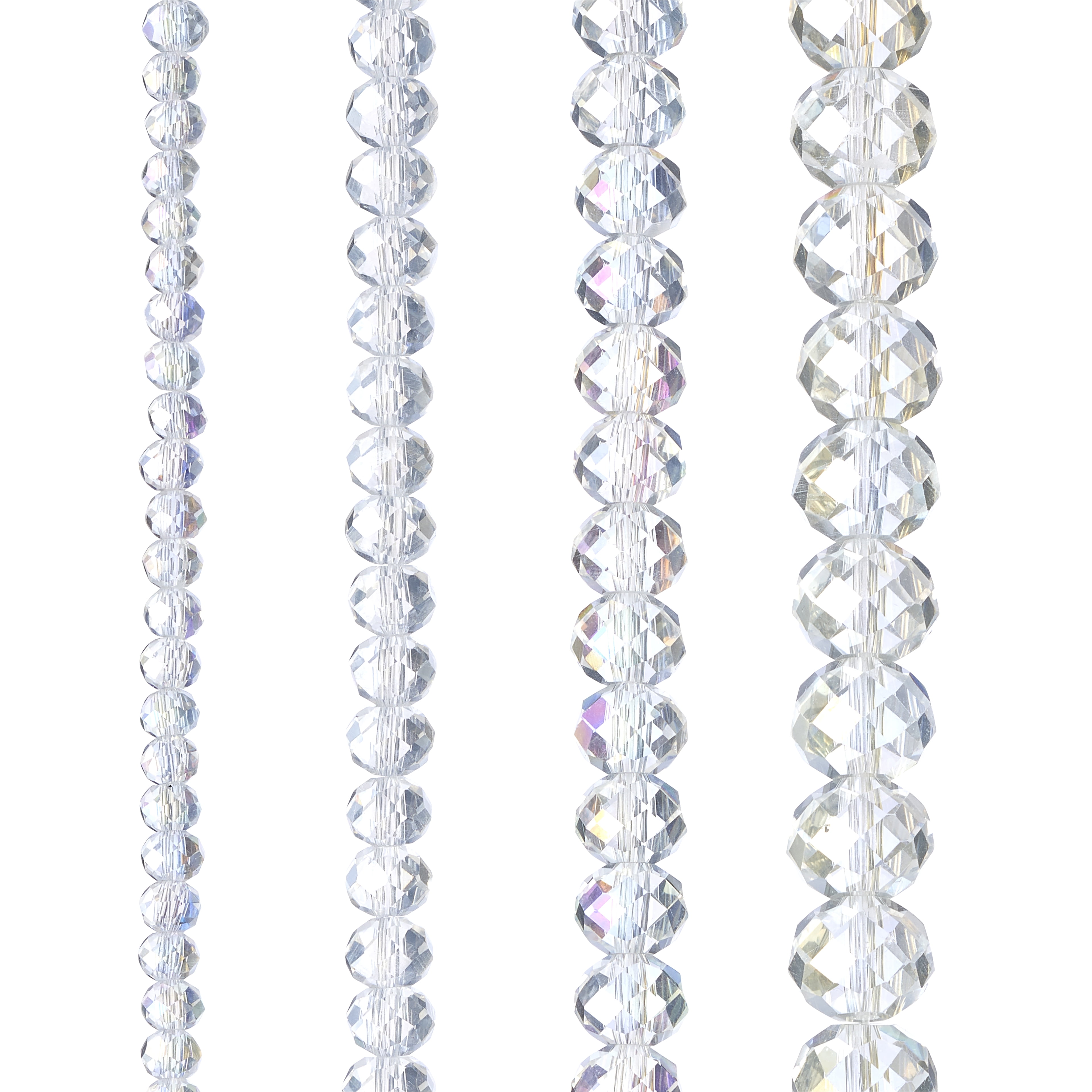 Bead Landing Clear Faceted Glass Rondelle Beads, 12 Packs: 4 ct. (48 total)