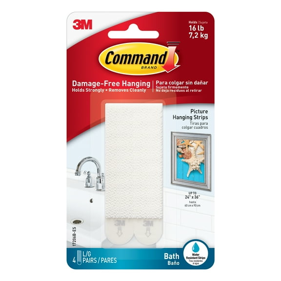 Command White Large Bath Picture Hanging Strips, 12 Packs: 4 ct. (48 total)