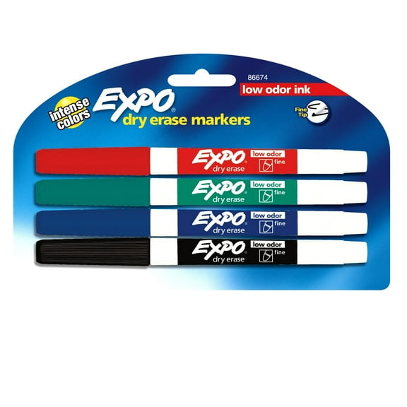 12 Packs: 4 ct. (48 total) Expo Fine Tip Dry Erase Marker Set