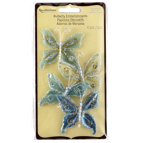 Recollections Glacee Butterfly Embellishments, 12 Packs: 4 ct. (48 total)