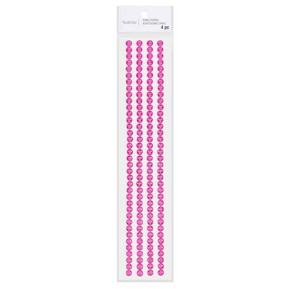 Recollections Pink Rhinestone Borders, 12 Packs: 4 ct. (48 total)