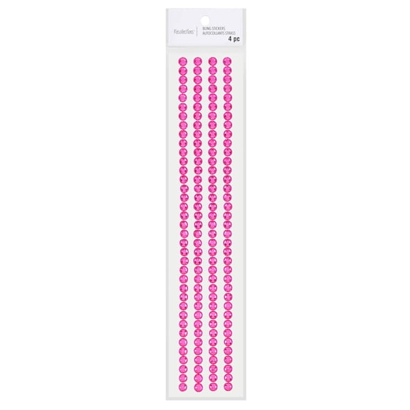 Recollections Pink Rhinestone Borders, 12 Packs: 4 ct. (48 total)