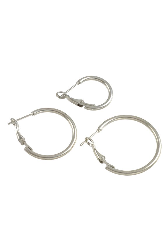 Silver Hoop Earrings, 12 Packs: 4 ct. (48 total)