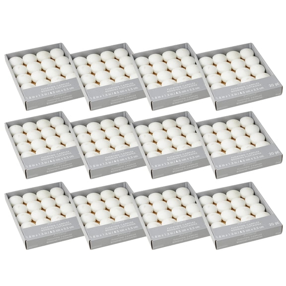 12 Packs: 40 ct. (240 total) Basic Elements White Floating Candles Value Pack by Ashland