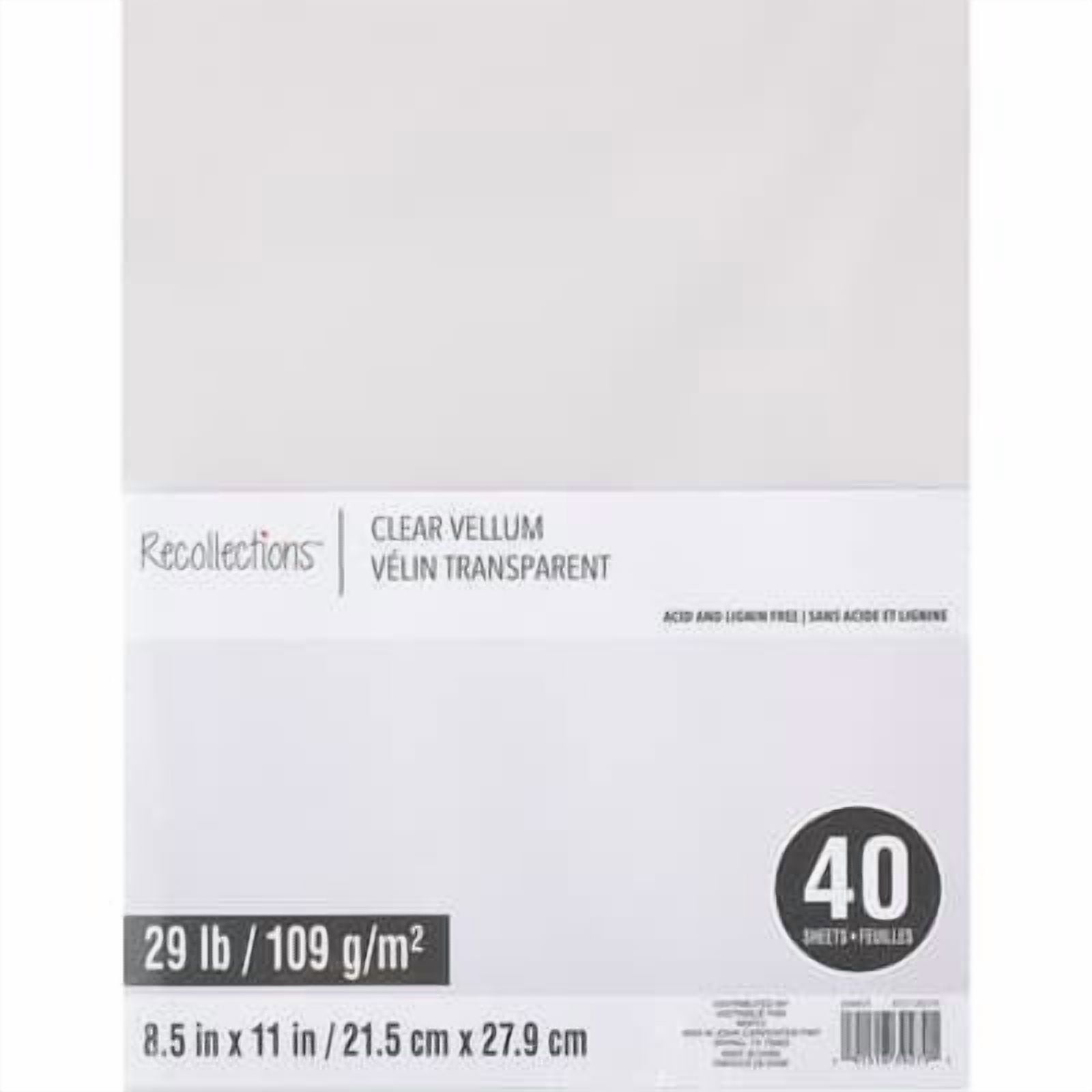Recollections Clear 8.5" x 11" Vellum Paper, 12 Packs: 40 ct. (480 total)