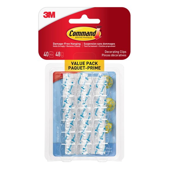 3M 12 Packs: 40 ct. 480 total Command Clear Decorating Light Clips