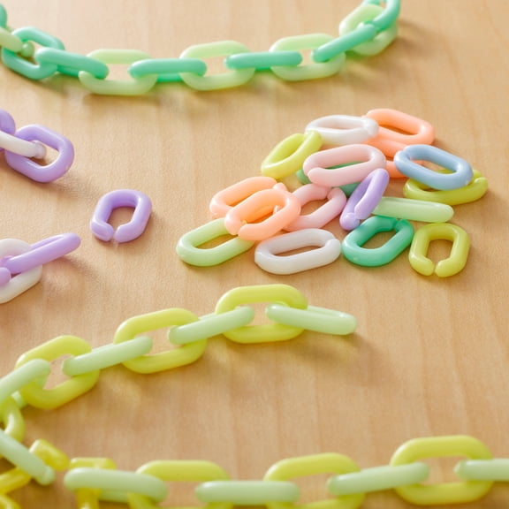12 Packs: 400 ct. (4,800 total) Pastel Plastic Chain Links by Creatology