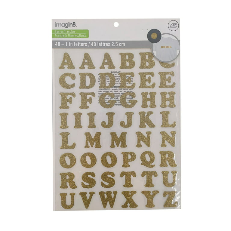 Disco Glitter Iron-On Letters 1 inch Uppercase