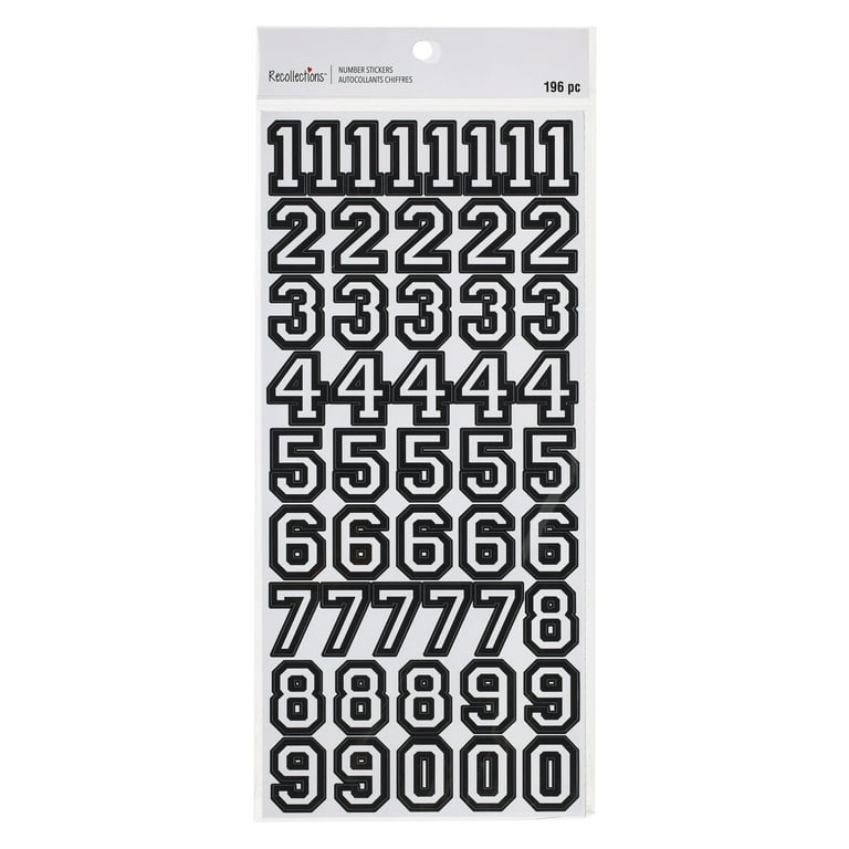 12 Packs: 49 ct. (588 total) Letterman Number Stickers by Recollections™