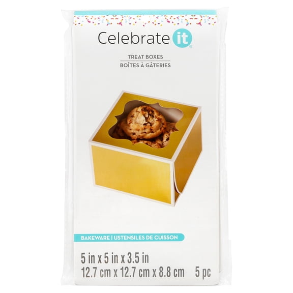 12 Packs: 5 ct. (60 total) 5" Gold Window Treat Boxes by Celebrate It