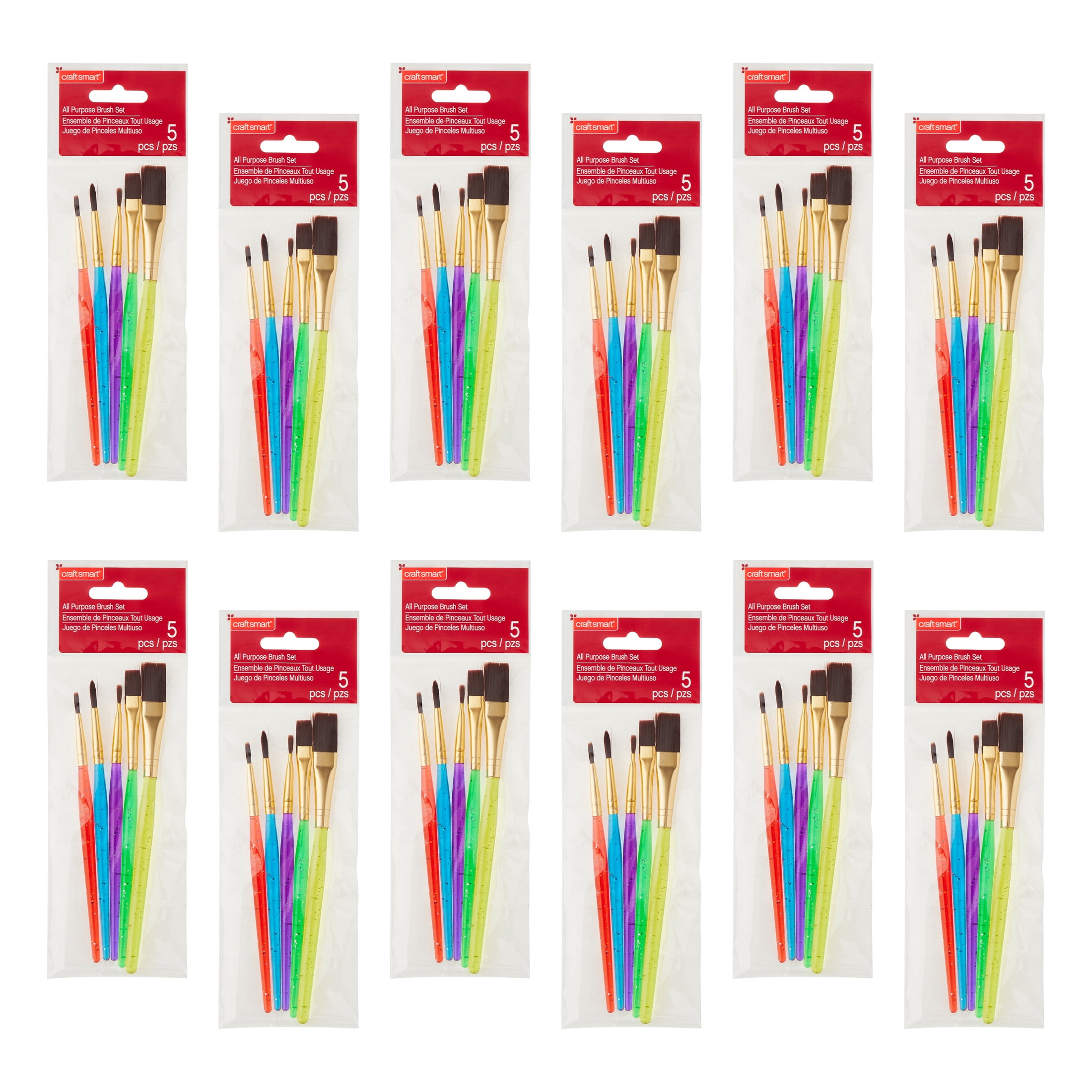 Craft Smart All-Purpose Brush Set, 12 Packs: 5 ct. (60 total)