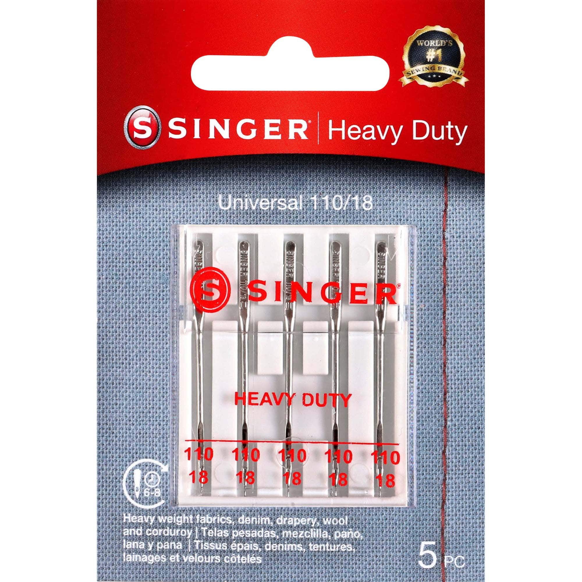 12 Packs: 5 Ct. (60 Total) Singer Heavy Duty Sewing Machine Needles, Size: 0.29 x 3.56 x 2.38, Silver