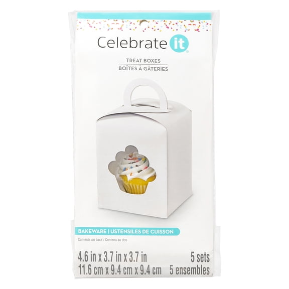 12 Packs: 5 ct. (60 total) White Cupcake Treat Boxes by Celebrate It