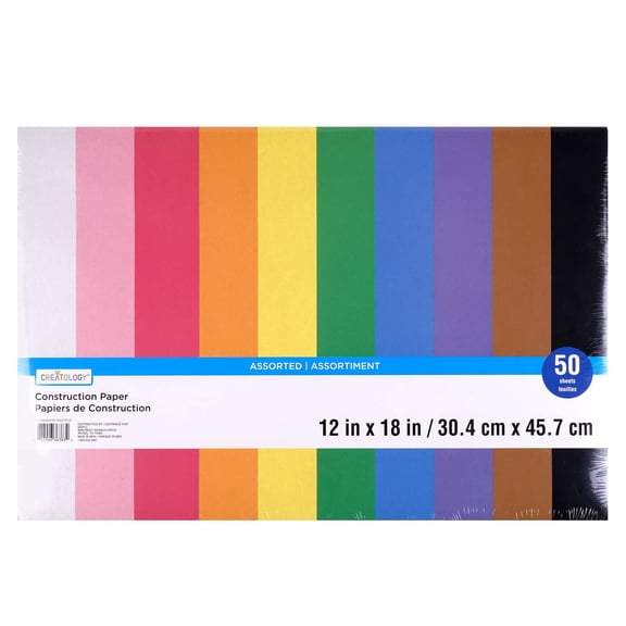 12 Packs: 50 ct. (600 total) 12" x 18" Construction Paper by Creatology