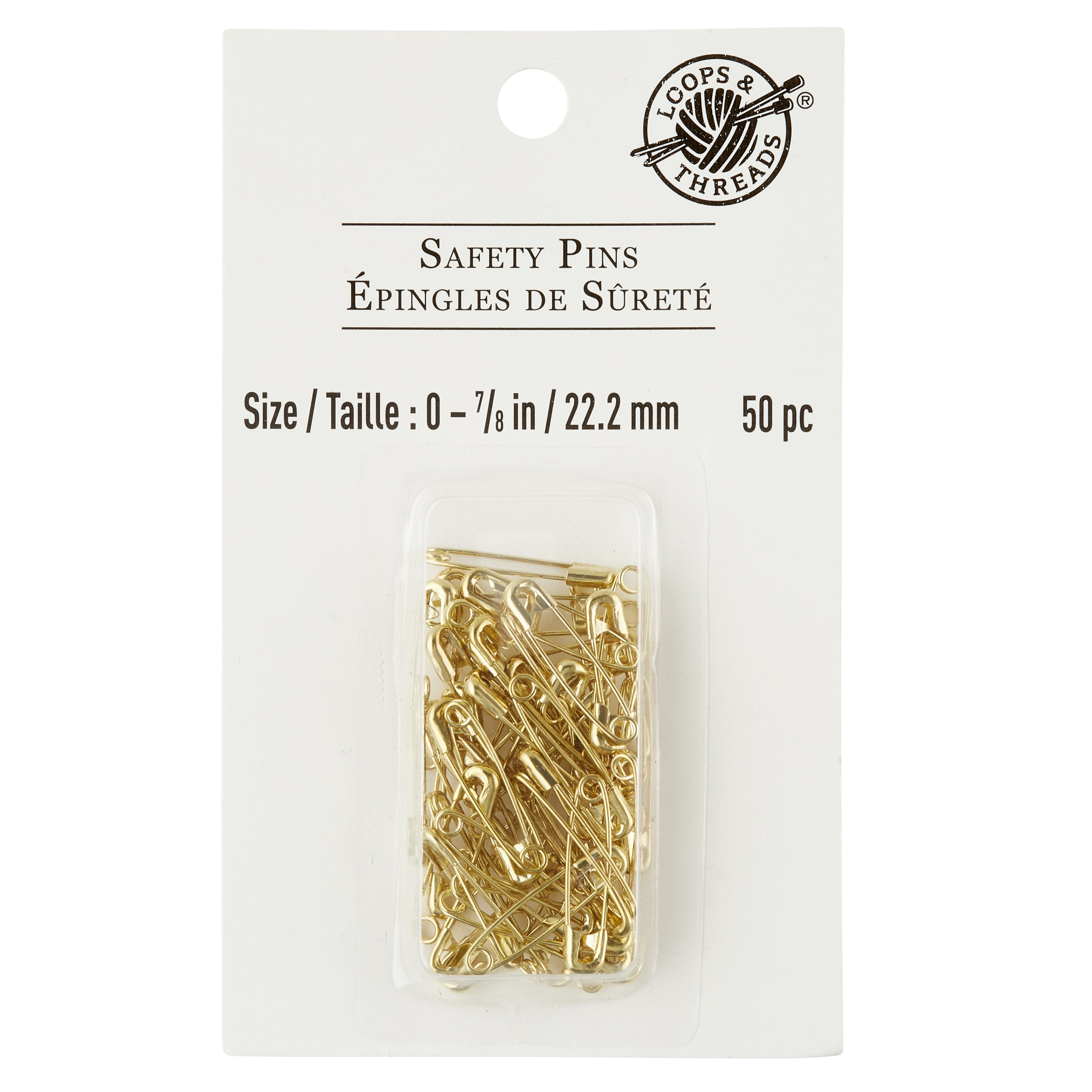 12 Packs: 50 ct. (600 total) 7/8" Safety Pins by Loops & Threads