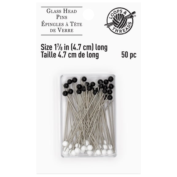 Loops & Threads Glasshead Leader Pins, 12 Packs: 50 ct. (600 total)