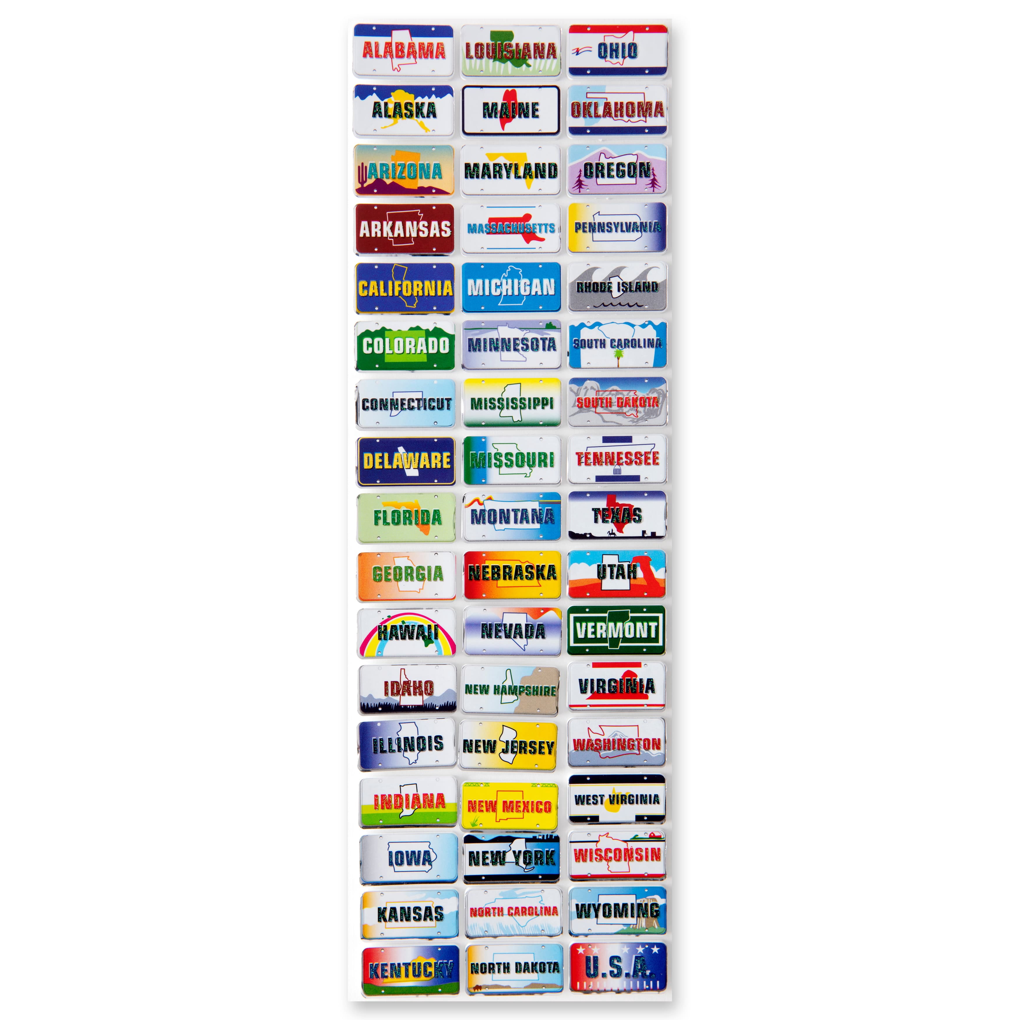 12 Packs: 51 ct. (612 total) Dimensional License Plate Stickers by ...
