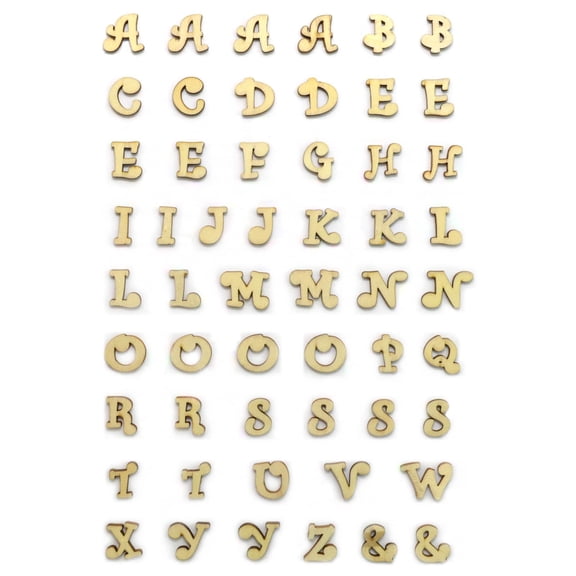 12 Packs: 54 ct. (648 total) 3/4" Curlz Wood Letters by Make Market