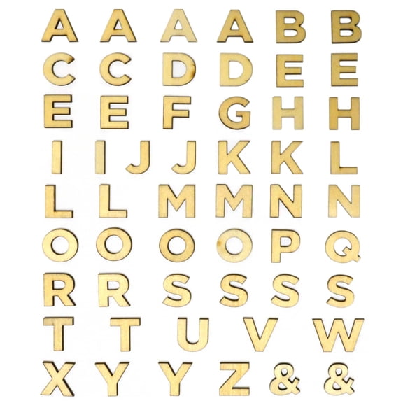 12 Packs: 54 ct. (648 total) 3/4" Wood Block Letters by Make Market