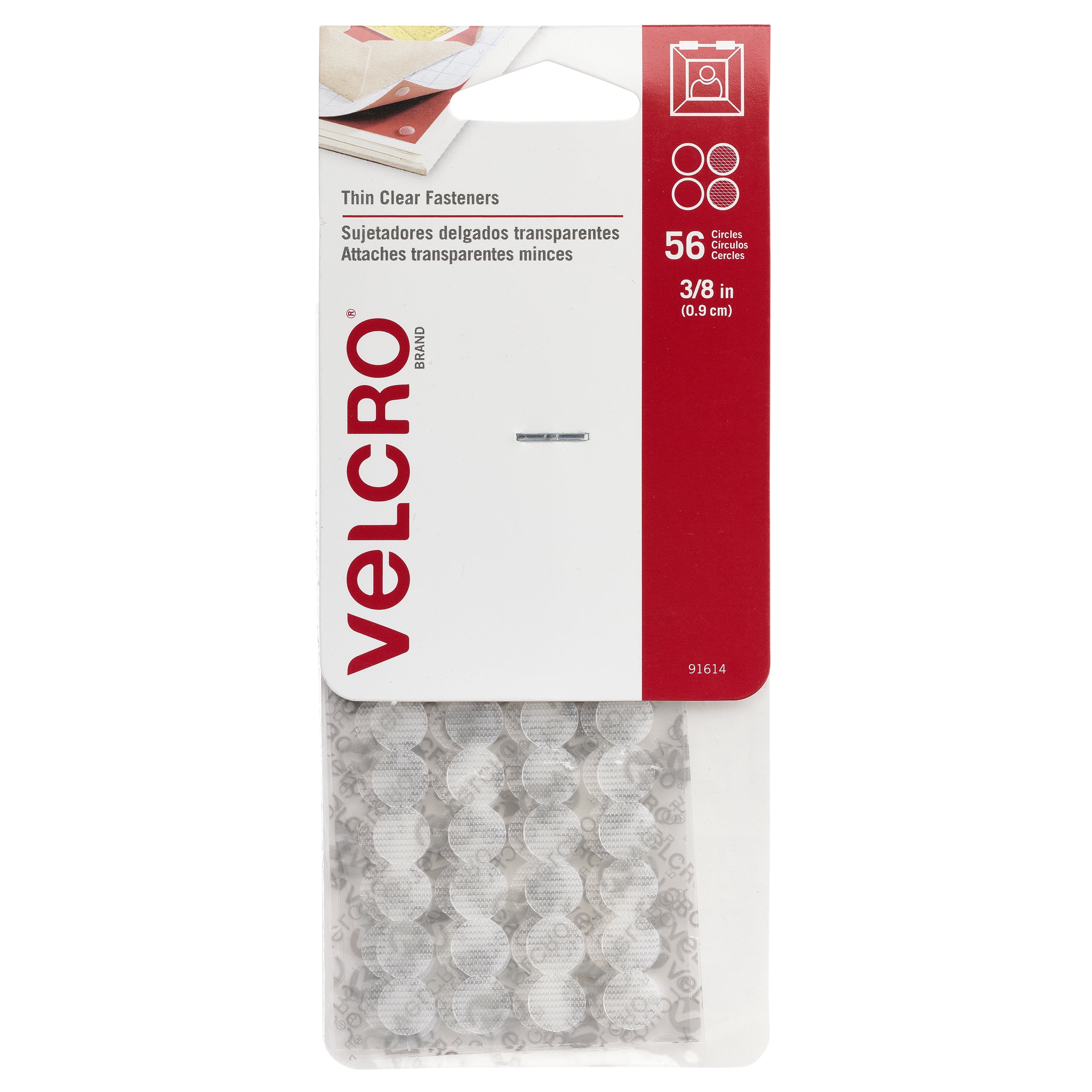 VELCRO Brand Thin Clear Fasteners, 12 Packs: 56 ct. (672 total)