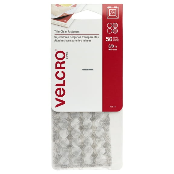 12 Packs: 56 ct. (672 total) VELCRO Brand Thin Clear Fasteners