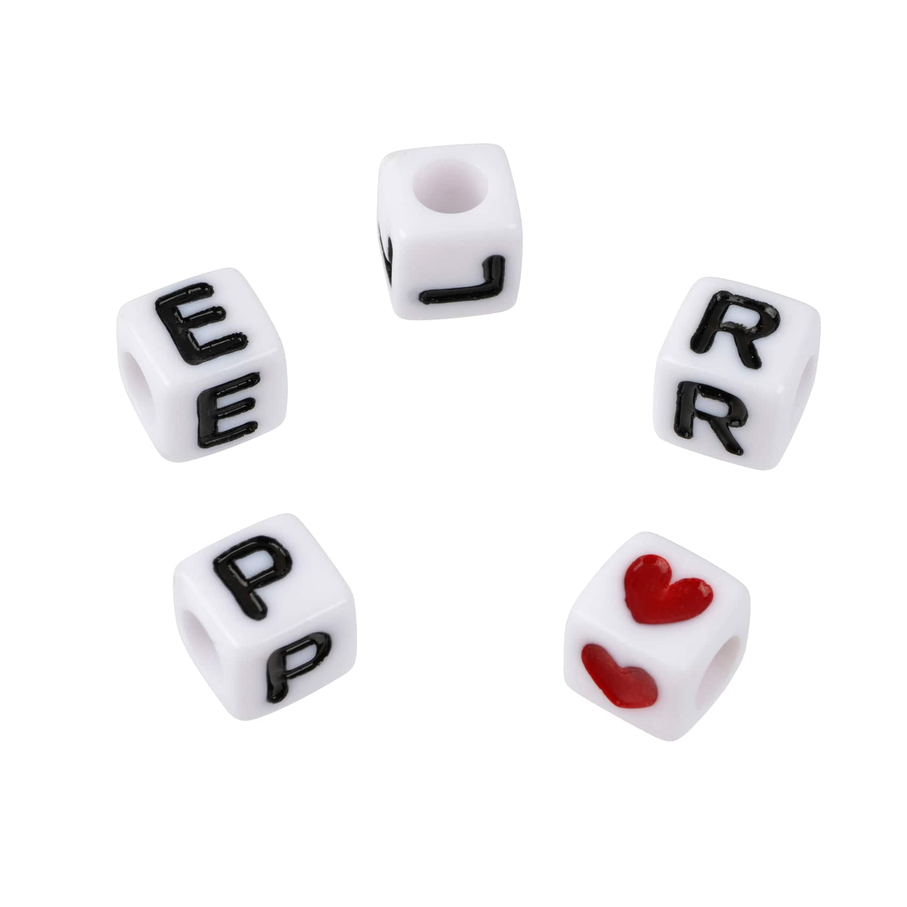 Bead Landing White Alphabet Cube Crafting Beads, 6.7mm, 12 Packs: 570 ct. (6,840 total)