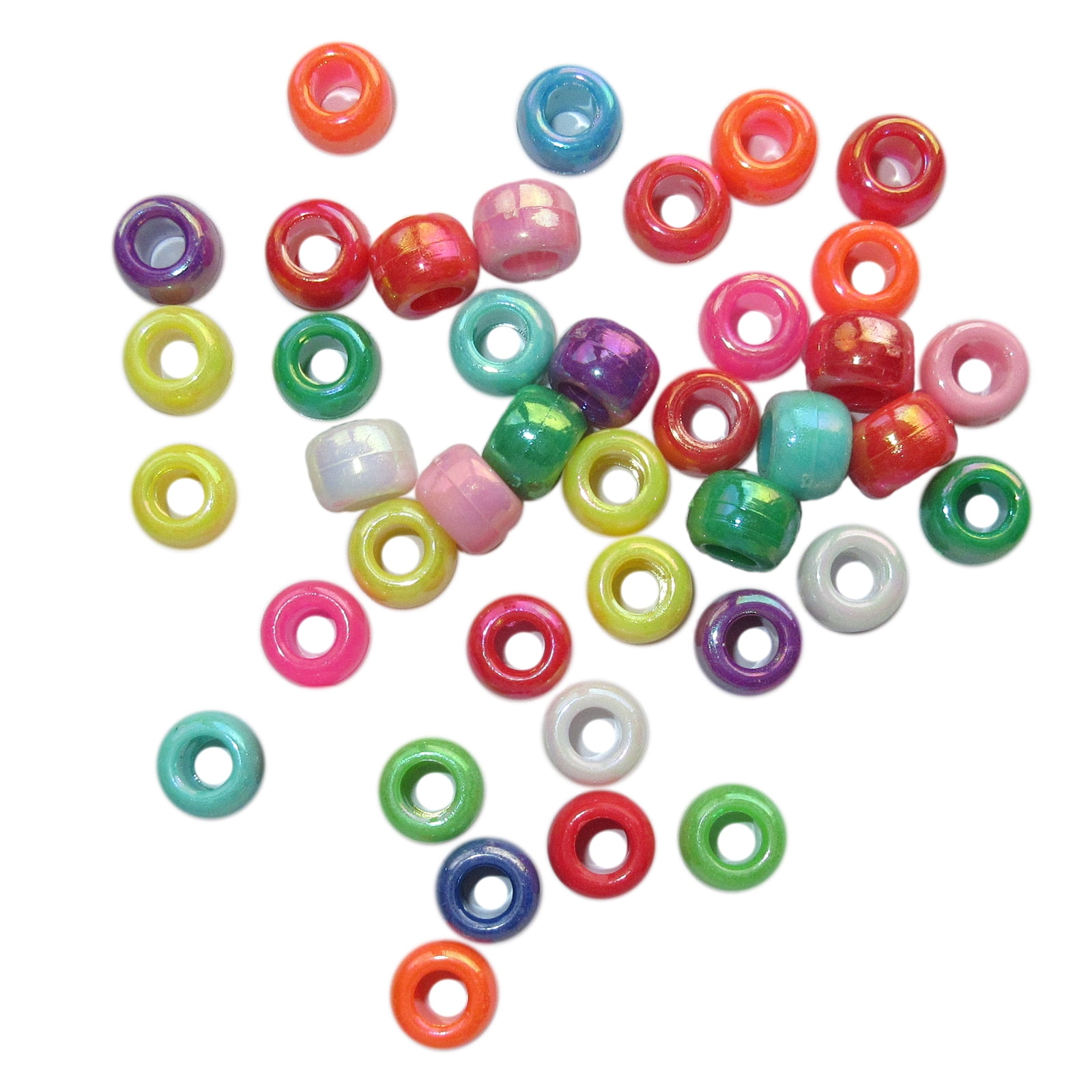 12 Packs: 580 ct. (6,960 total) Aurora Borealis Pony Beads by Creatology - 6mm x 9mm