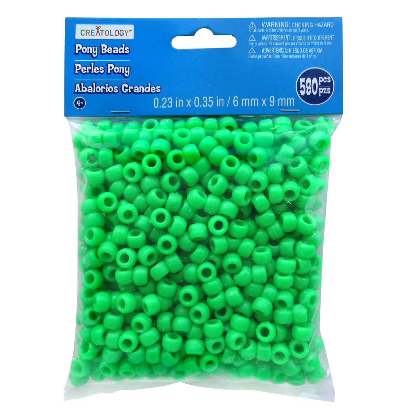 12 Packs: 580 ct. (6,960 total) Opaque Pony Beads by Creatology - 6mm x 9mm