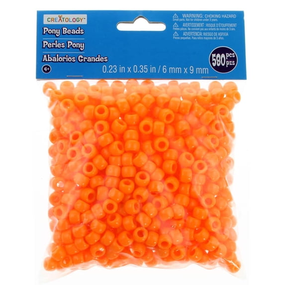 12 Packs: 580 ct. (6,960 total) Opaque Pony Beads by Creatology - 6mm x 9mm