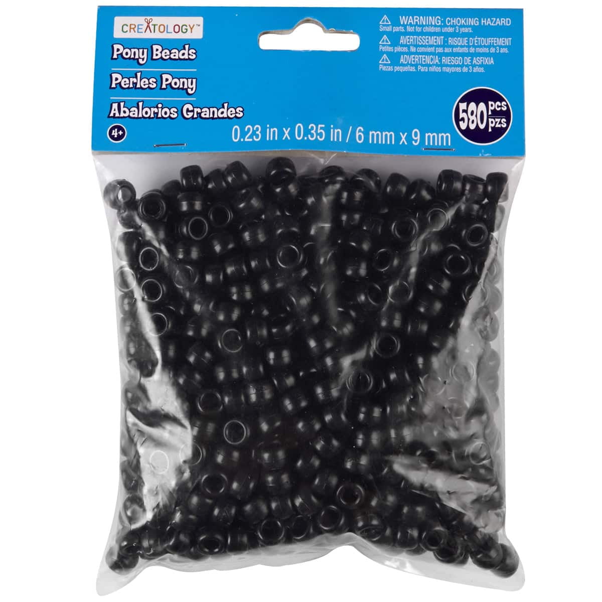 12 Packs: 580 ct. (6,960 total) Opaque Pony Beads by Creatology - 6mm x 9mm