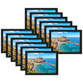 12 Packs 5x7 Magnetic Picture Frames, Black 5 by 7 Magnetic Photo Frame Set for Glass Window Door Fridge