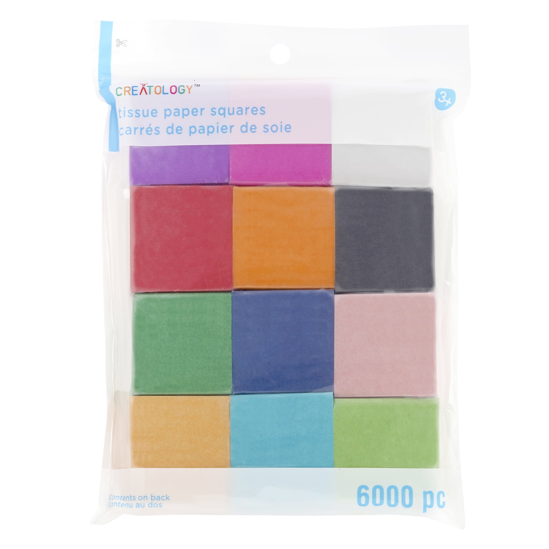 12 Packs: 6,000 ct. (72,000 total) Primary Tissue Paper Square Pack by Creatology