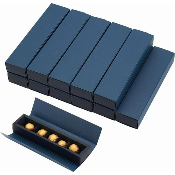 12 Packs 6 Cavity Chocolate Gift Packaging Boxes Marine Blue Gift Boxes Chocolate Wrapping Boxes