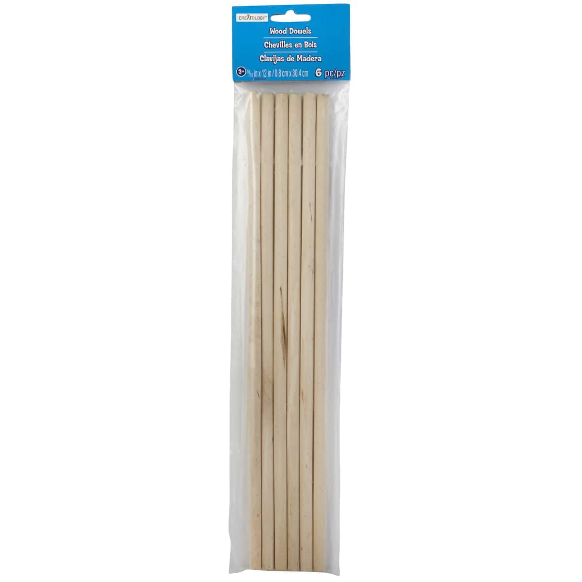 12 Packs 6 ct. (72 total) 5/16" x 12" Wooden Dowels by Creatology™