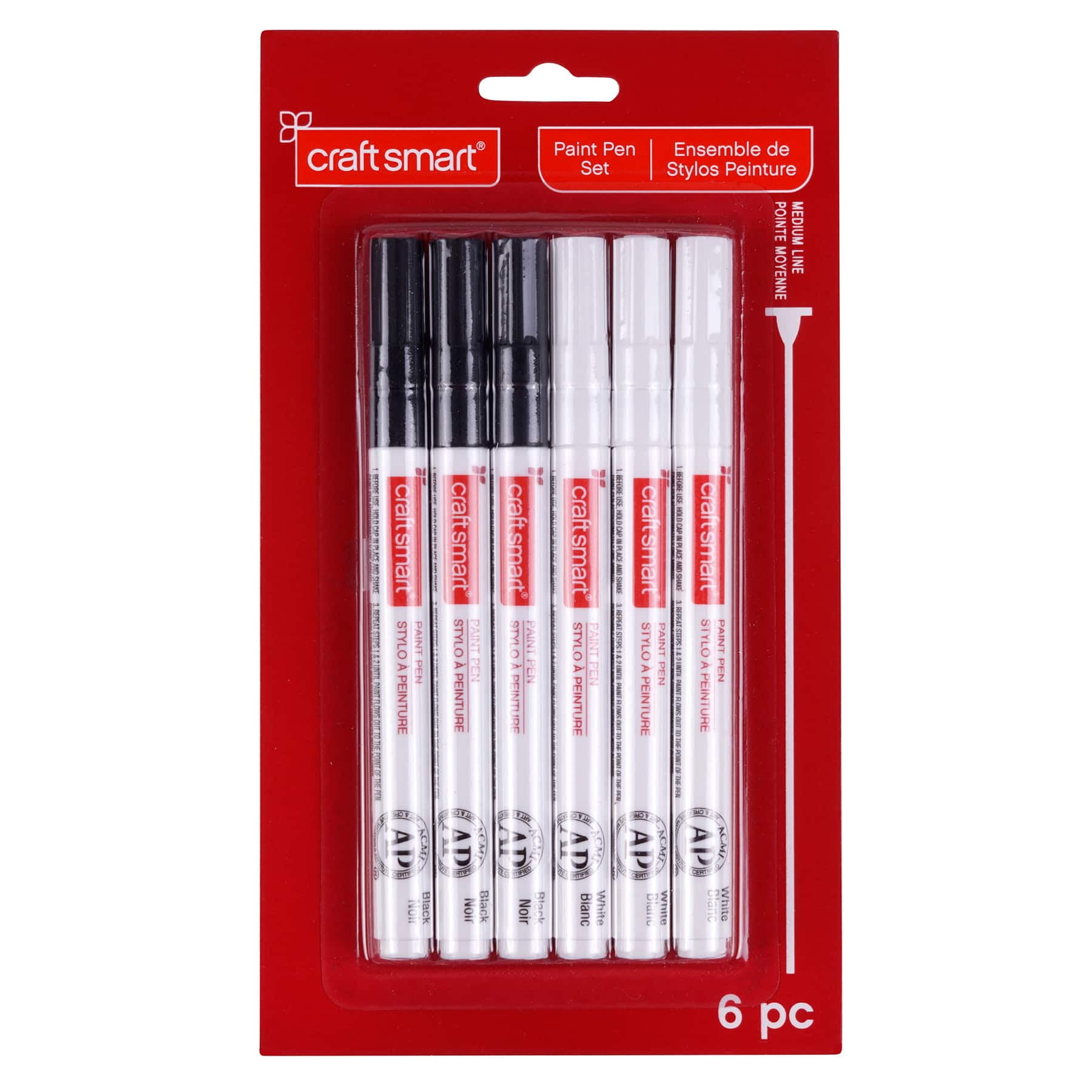 12 Packs 6 ct. (72 total) Black & White Paint Pen Set by Craft Smart