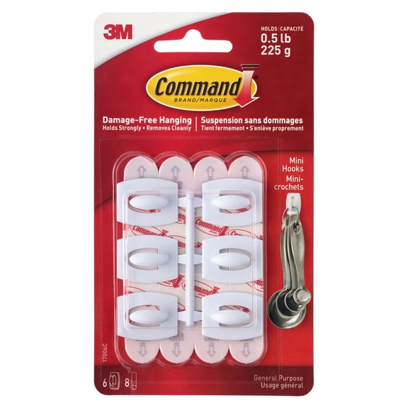 Command Mini White Hooks, 12 Packs: 6 ct. (72 total)