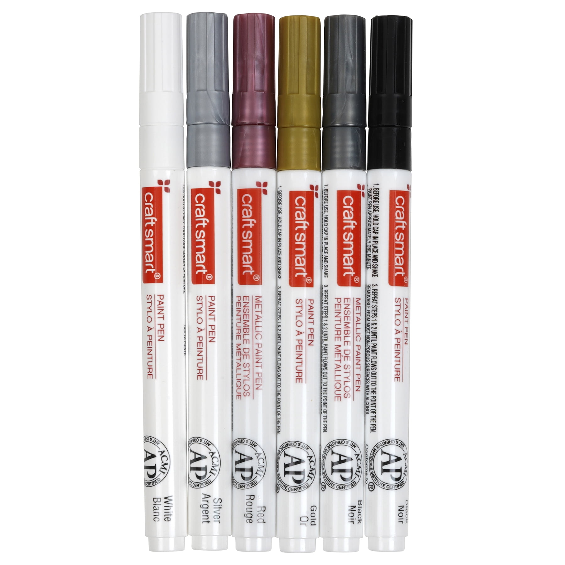 12 Packs: 6 ct. (72 total) Metallic Medium Line Paint Pen Set by Craft Smart