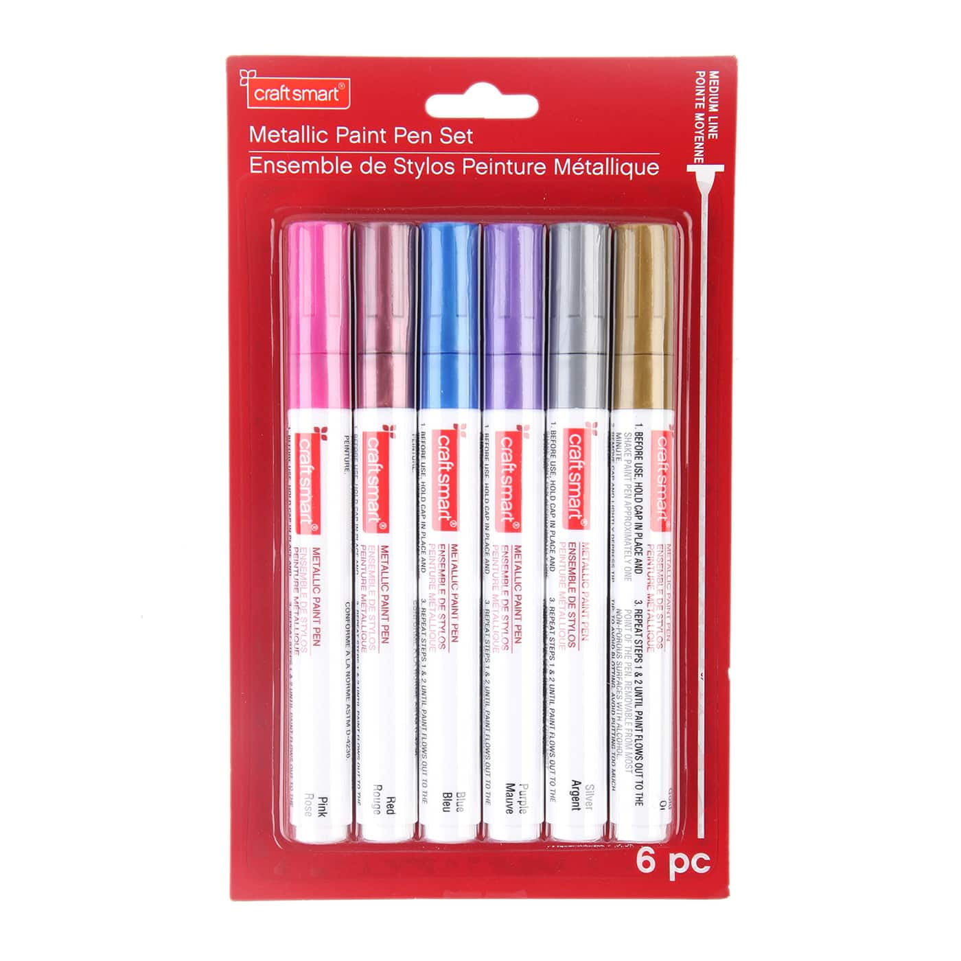 12 Packs: 6 ct. (72 total) Metallic Medium Paint Pen Set by Craft Smart® 