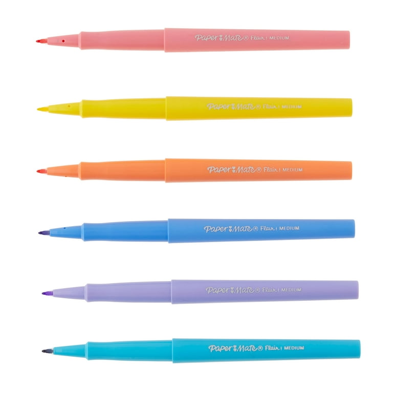 Paper Mate Flair Felt Tip Pens, Medium Point (0.7mm), Candy Pop Pack, 6 per Pack, 3 Packs